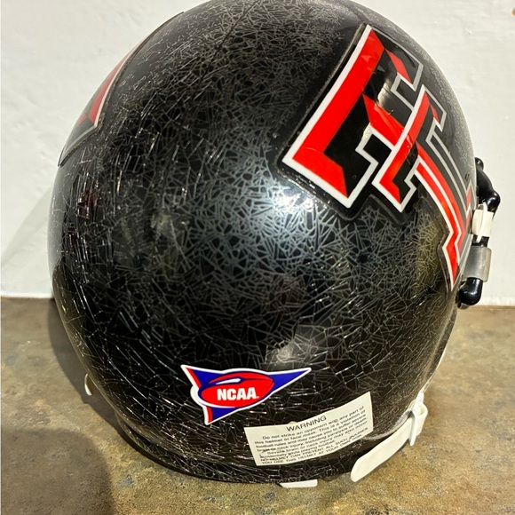 Texas Tech Red Raiders (NCAA)  Schutt Black crackle look Football Helmet - Picture 2 of 5